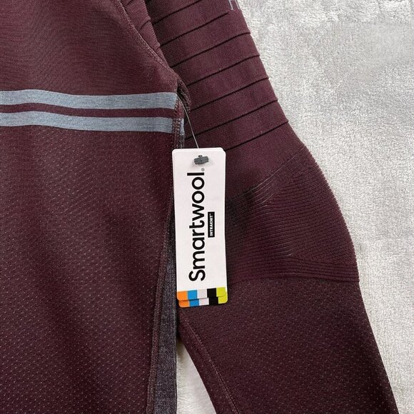 Smartwool Intraknit Active Full Zip Merino Jacket Men's M Maroon Quick Dry Hike - Picture 5 of 14
